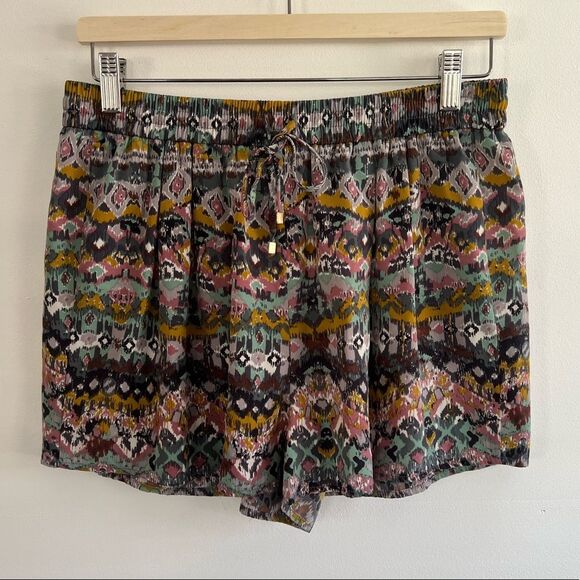 Boho Design Multi Color Silky Pull-on Shorts Aztec Print Forever 21 Size Large - Picture 9 of 14